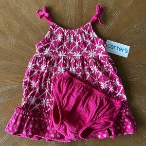 Carter's Fuchsia Floral Dress and Bloomers Set